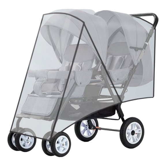 Twin Baby Strollers Guard Clear PVC Protections Sleeve Case for Left Right/Front Rear Umbrella Strollers