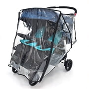Twin Baby Strollers Raincoat Clear Protections Sleeve Case with Pocket for Umbrella Pushchairs Cart
