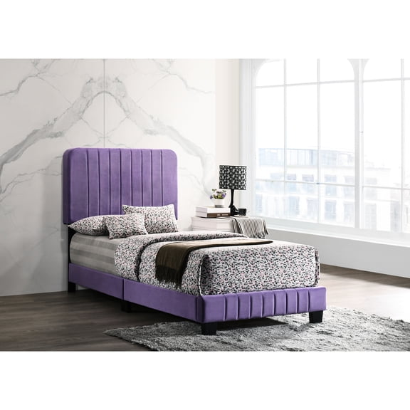Twin Bed In Animated Purple - Frame For Restful Evening, Suits Modern Bedroom, Assembly Necessary Intense Structure Relaxing Slumber, Fits Bedroom Decoration, Required