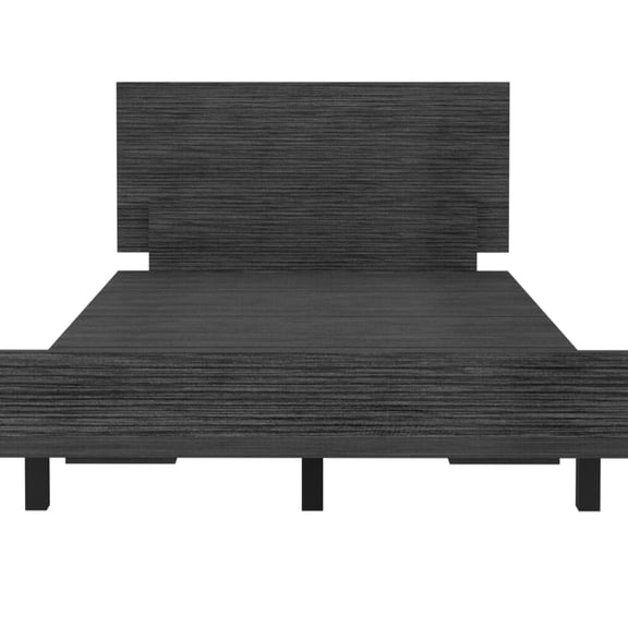 Twin Bed Base In Oak - 441 Lb Weight Capacity, Modern And Classic Magnetism, Easy Assembly, Gray Engineered Wood & Element,