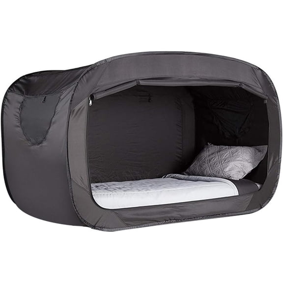 Twin Bed Canopy Indoor Tent for Adults,Blackout Bed Tent,Portable Black Folding Sleep Tent
