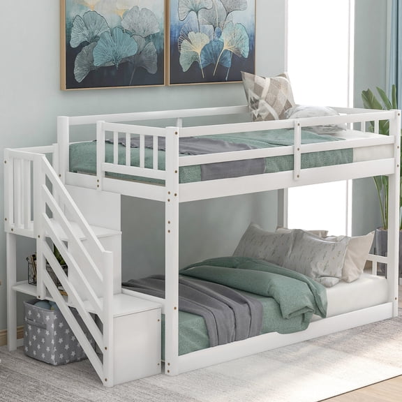 Twin Bed Dimensions - Low-Profile Bunk Bed - Bedroom Layout - Safety with Side Rails