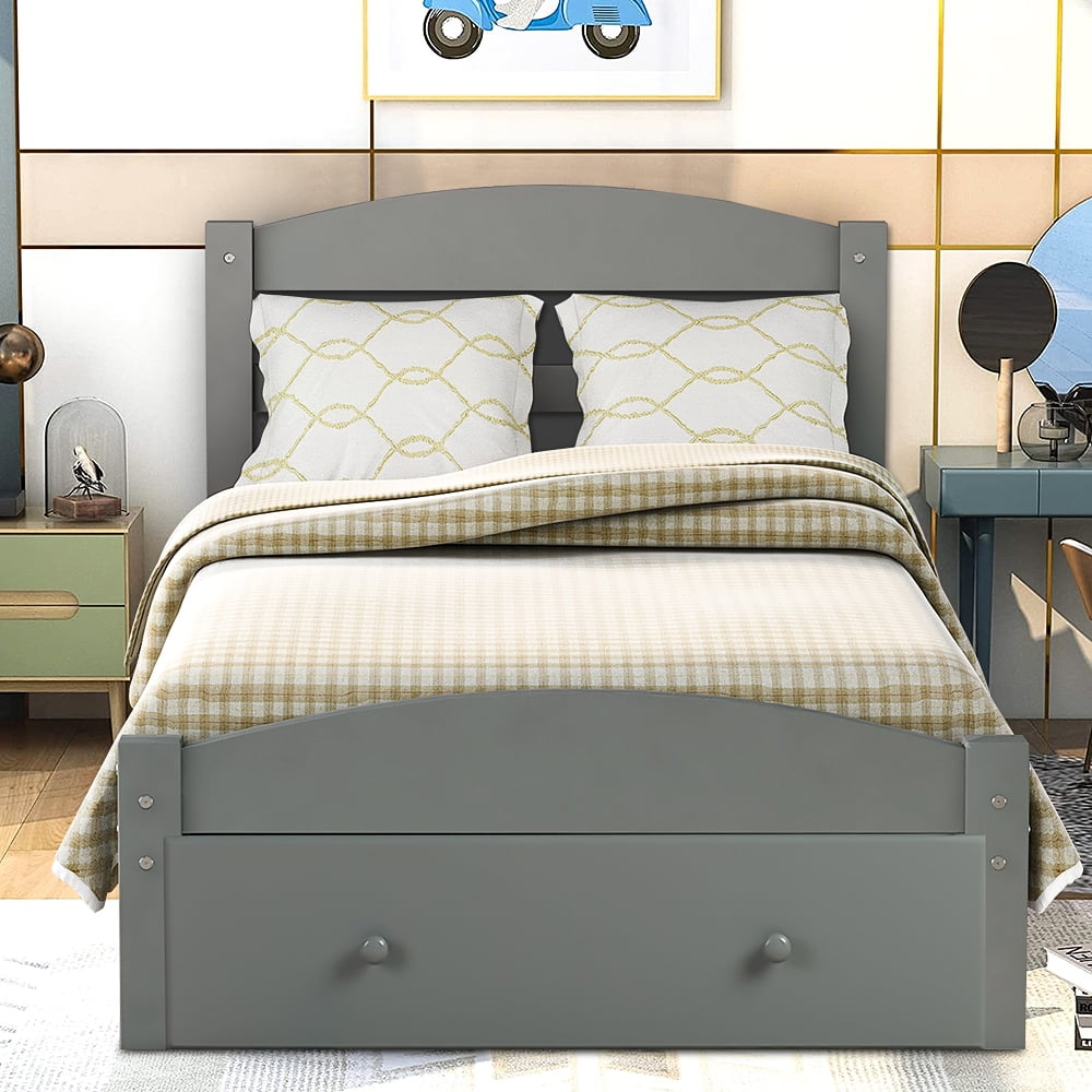 Twin Bed Frame, BTMWAY Modern Wood Twin Platform Bed, Kids Single ...