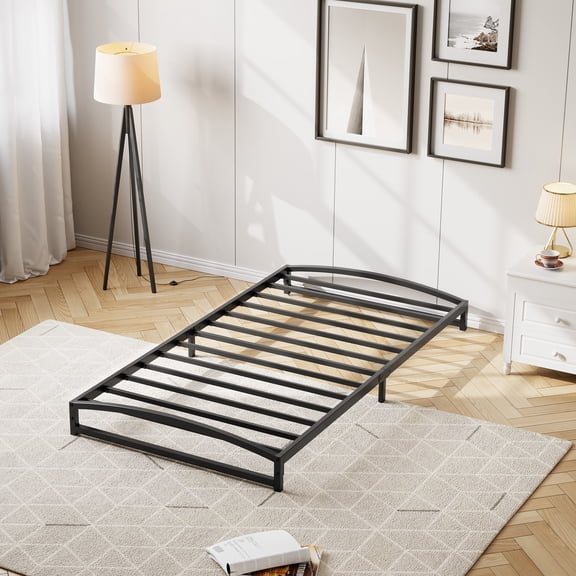 Twin Bed Frame - Heavy Duty Metal Platform Bed Frames with Storage Space Under Frame, No Box Spring Needed, 6 Inches, Sturdy Steel Slat Support