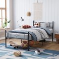 thumbnail image 1 of Sailvan Twin Bed Frame, Twin Size Platform Bed Frame with Headboard & Underbed Storage, Heavy Duty Metal Bed Twin , 800lbs, Easy to Assemble, No-Noise, Black, 1 of 10