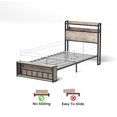 thumbnail image 1 of Twin Bed Frame with Headboard - RGB LED Light & Charging Station, Solid, Noise-Free, No Box Spring Needed, Easy Assembly, 1 of 5