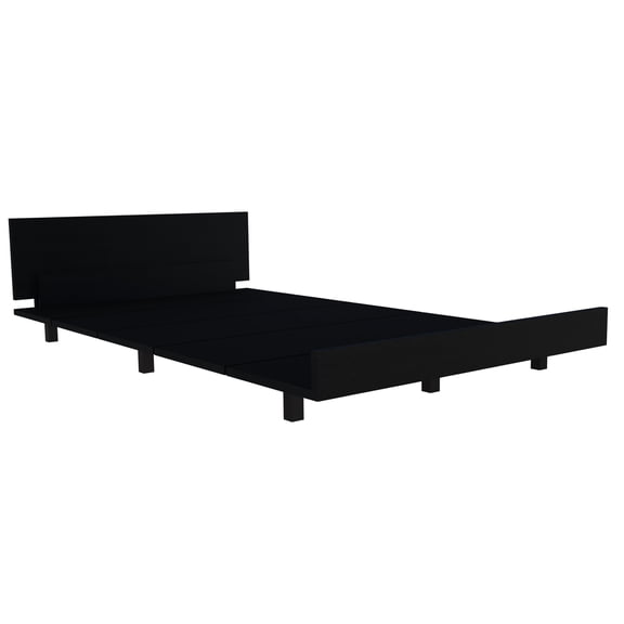 Twin Bed Frame with Headboard and Storage, Black - 3 Drawers, Shelves, Cabinet with Hanging Rod