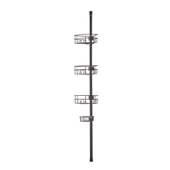 Shower Caddy Corner Tension Pole 39-125 Inch Adjustable Rustproof Stainless Steel Bathroom Organizer with 3 Shelves