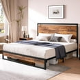 thumbnail image 1 of Twin Bed Frame with Wood Headboard and Footboard, with Under Bed Storage, 6 Inch High, No Box Spring Needed, Easy Assembly, 1 of 8