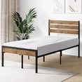 thumbnail image 1 of Twin Bed Frame with Wood Headboard and Metal Slats Support Platform Bed Frame with Storage No Box Spring Needed, 1 of 8