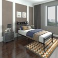 thumbnail image 1 of Twin Bed Frames , Headboard and Charging Station & LED Light for Bedroom, Solid and Stable, Noise Free, No Box Spring Needed, 1 of 8
