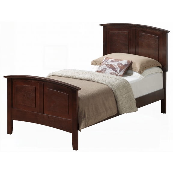 Twin Bed Hammond G5425A-TB in Cappuccino, Comes with Classic Modern Farmhouse Arch Top Panel (2 Boxes)