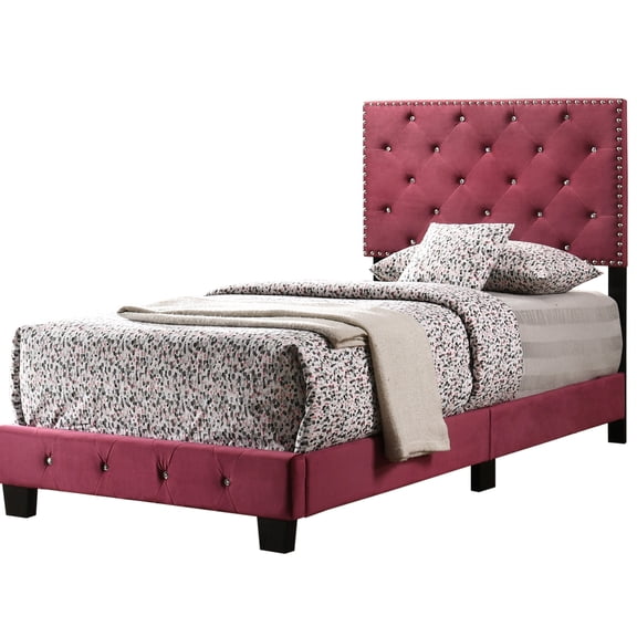 Twin Bed In Finish - Strong And Fits Diverse Decorative Styles 42"w X 77"d 47"h Charming Cherry Colour Reliable Suits Different Decor