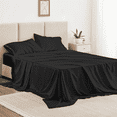 thumbnail image 1 of Twin Bed Sheet Set 3 Piece, Hotel Luxury Super Soft 1800 Series Microfiber Bed Sheets Set, Wrinkle Free Breathable, Up to 16" Deep Pockets Sheets, Black, 1 of 9