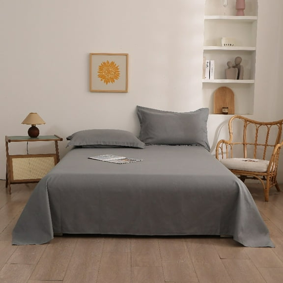 Twin Bed Sheets, Hiroekza Twin Size Flat Sheet - Machine Washable Bed Sheet for Tiwn Size Bed, Twin Fitted Sheet Wrinkle-Free Microfier Bed Sheet for Cooler Bed, School & Dormitories