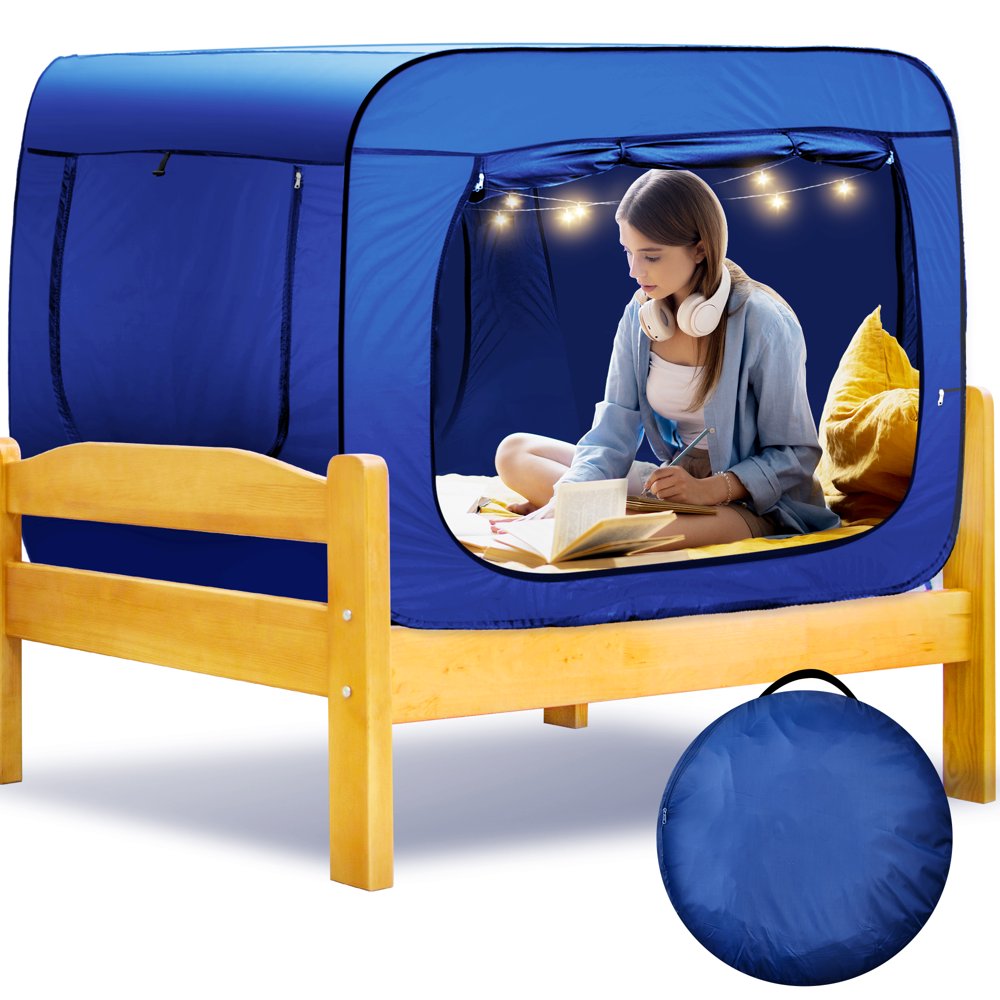 Twin Bed Tent Bed Canopy Tent Privacy Bed Tent Twin Breathable with 4