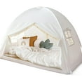thumbnail image 1 of Twin Bed Tent for Kids, Twin Size Toddler Canopy Indoor Princess Playhouse Privacy Tents on Bunk Bed Sleep for Girls Boys, Kid Toys for Birthday Gift, Bohemian Tassel, White, 1 of 14