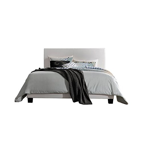 Simple Relax Faux Leather Twin Bed, White PU