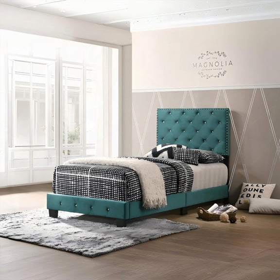 Twin Bed in a Charming Hue and 47"H x 42"W x 77"D Fit for Restful Sleep