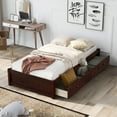 thumbnail image 1 of Twin Bed with Storage Platform Bed with 3 Drawers Captain Bed Frame, 1 of 7