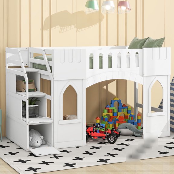 Twin Bed with Window Design | In Bedroom, Adds a Playful Element