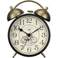 thumbnail image 1 of Twin Bell Alarm Clock, Retro Analog Alarm Clock Silent Non-Ticking Quartz with Nigh Light, Small Desk Clock for Bedside Table, Battery Operated (Bike), 1 of 4