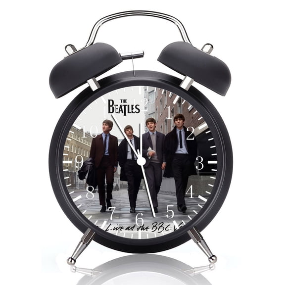 Twin Bell Beatles Alarm Clock with Night Light Quite Silent Non-Ticking 4 Inches Glass Face - Great for Decor  Best Gift Ideas G80