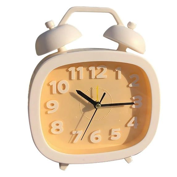 Twin Bell Loud Alarm Clock DIY Battery Powered Vertical Alarm Clock for Kids Students Bedrooms