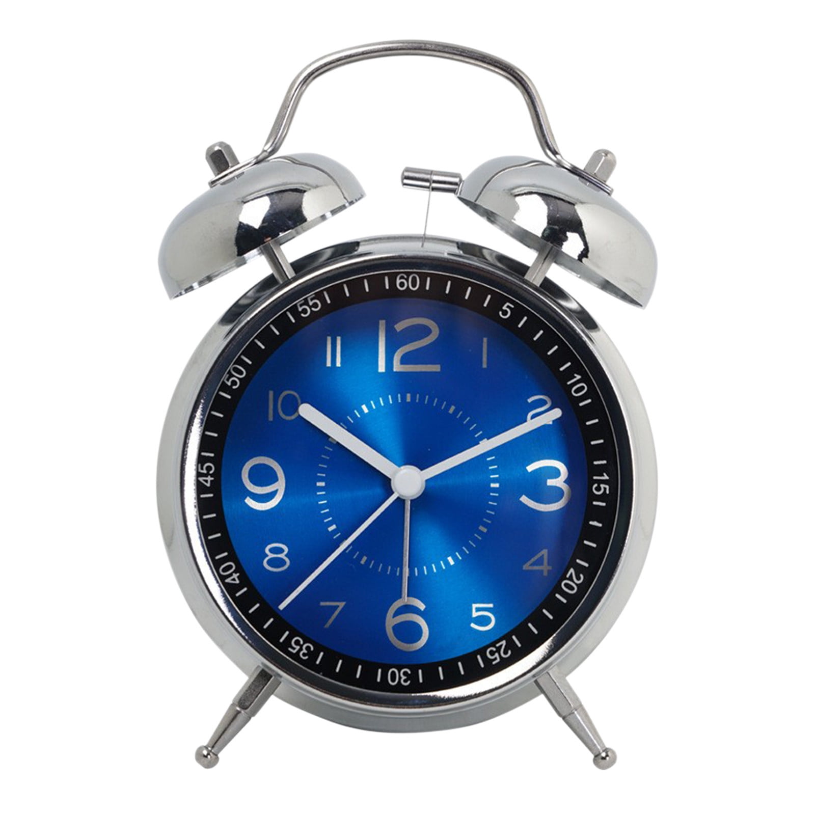 Vintage Alarm Clock - Loud Classic Bedside Clock For Heavy Sleepers, Silent Non-Ticking, Night Light, Battery Operated (Blue) - View #11