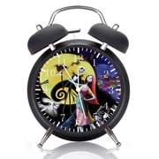 Twin Bell Nightmare Before Christmas Alarm Clock with Night Light Quite Silent Non-Ticking 4 Inches Glass Face - Great for Decor Best Gift Ideas G93