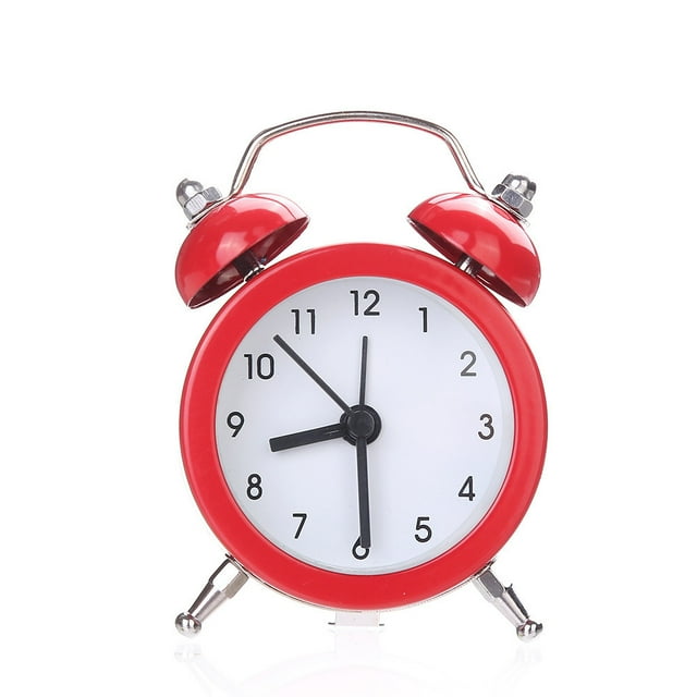 Twin Bell Silent Alloy Stainless Metal Alarm Clock