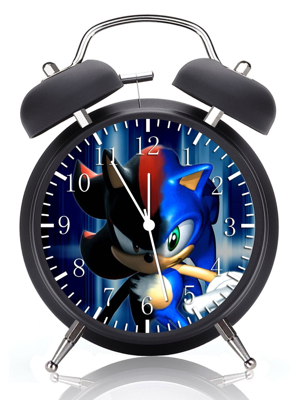 Twin Bell Super Sonic Alarm Clock with Night Light Quite Silent Non-Ticking 4 Inches Glass Face - Great for Decor  Best Gift Ideas W360