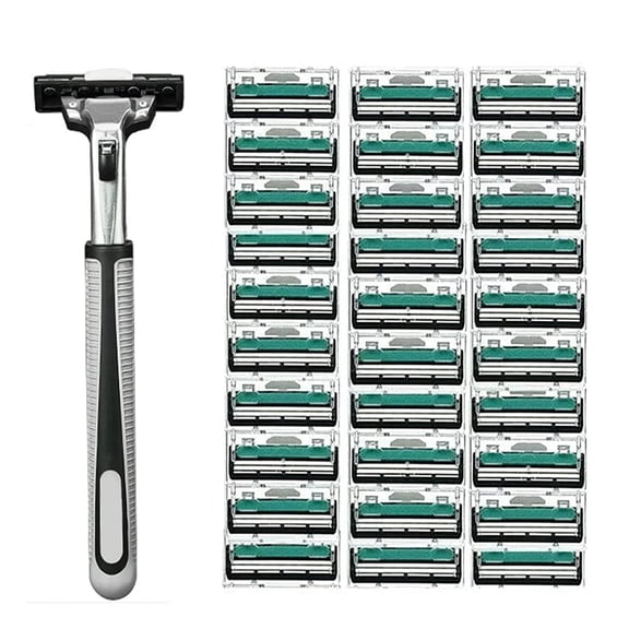 Twin Blade Men's Razor - for an Ultra Soothing and Comfortable Shave (1 Handle + 30 Cartridges)
