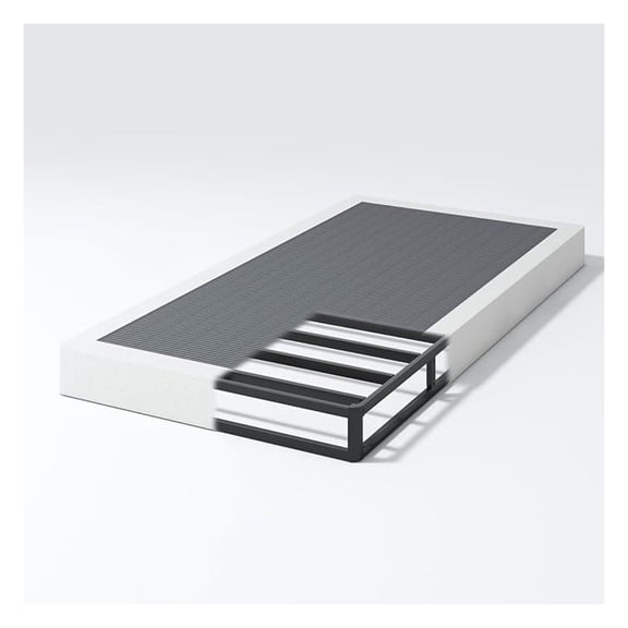Twin Box Spring 5 Inch Low Profile Black Heavy Duty Metal Mattress Foundation/Easy Assembly/Non-Slip/No Noise/Easy Clean Fabric Cover