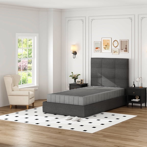 Twin Box Spring, 9 Inch Box Springs King Size Basics Bed Base, Black Heavy Duty Metal Structure with Cover,Mattress Foundation, Easy Assembly