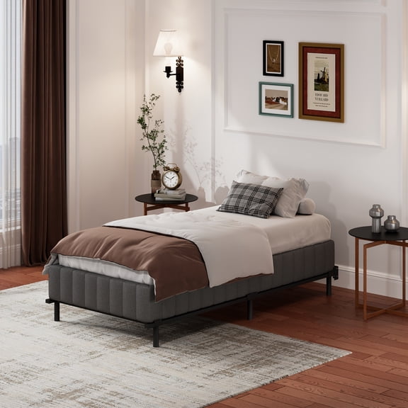 Twin Box Spring, 9 Inch Box Springs King Size Basics Bed Base, Mattress Foundation, Black Heavy Duty Metal Structure with Cover,Easy Assembly