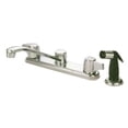 thumbnail image 1 of Twin Brass Lever Handles Kitchen Faucet With Side Sprayer - Polished Chrome Finish, 1 of 1