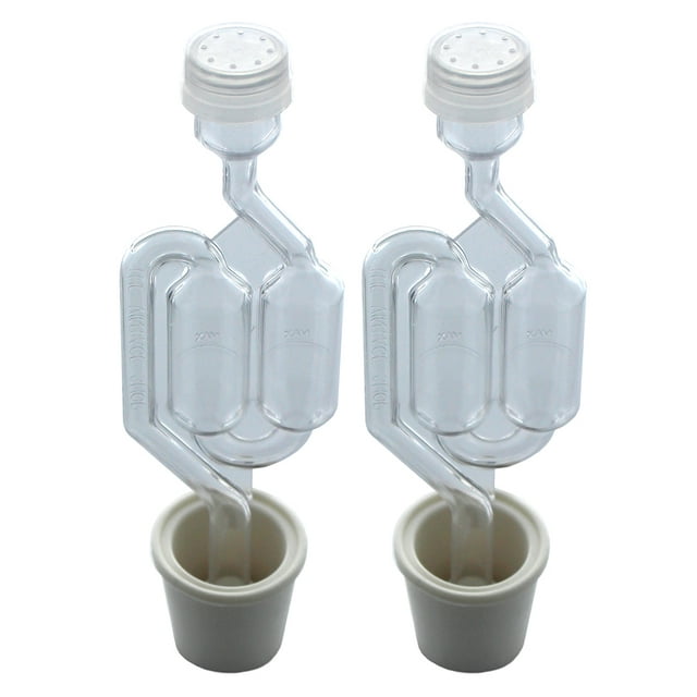 Twin Bubble Airlock and Carboy Bung with Universal Rubber Stoppers S