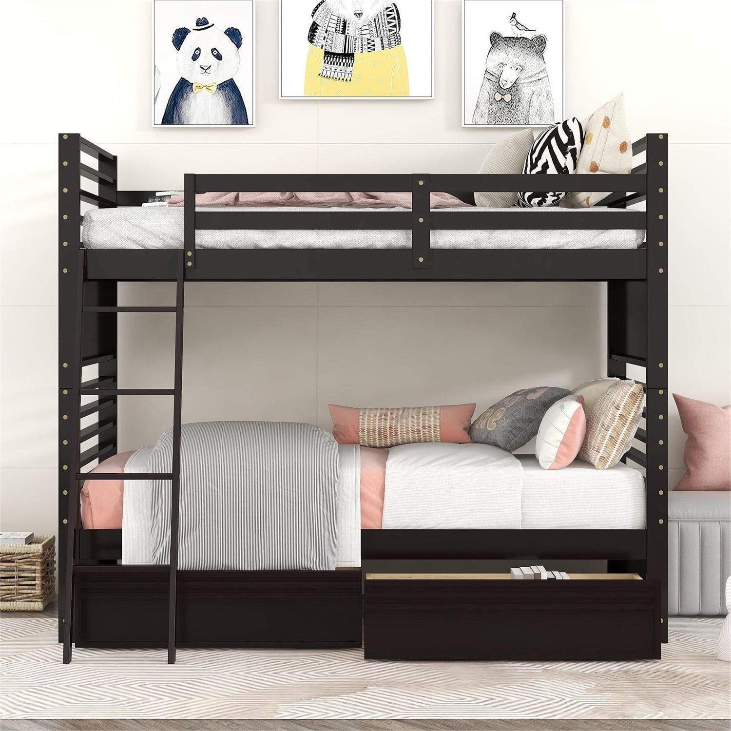 Detachable bunk 2024 beds with storage