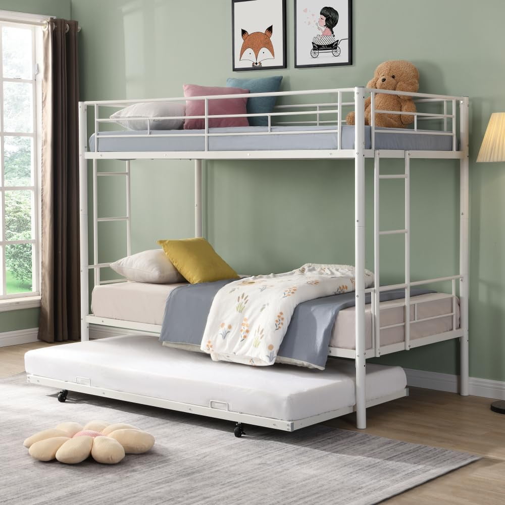 Twin Bunk Bed Frame Metal Twin Over Twin Bunk Beds for Kids, Sturdy