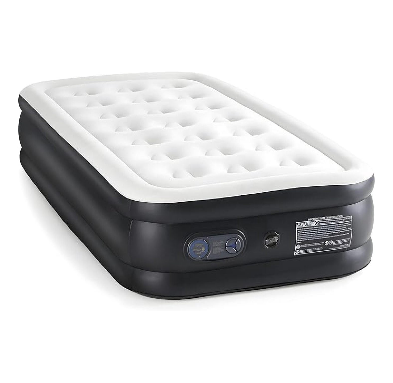 Twin Camping Air Mattress with Built-in Electric High-Speed Pump, 18" Bed Height, Blow Up Inflatable Airbed with Carrying Bag, Best for Home Guests & Travel, Waterproof Foldable Portable
