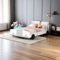 thumbnail image 1 of Twin Car Bed,Wooden Twin Size Car-Shaped Platform Bed Frame with Wheels, 1 of 6