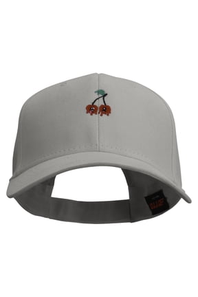 Twin Cherries Embroidered Low Profile Structured Cap - Grey OSFM