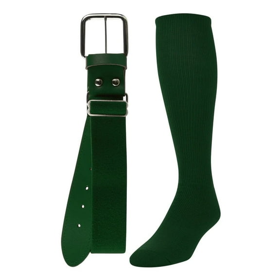 Twin City Baseball Sock & Belt Combo Dark Green Small