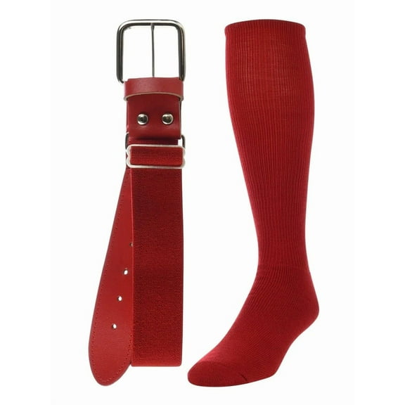 Twin City Baseball Sock & Belt Combo Scarlet Medium