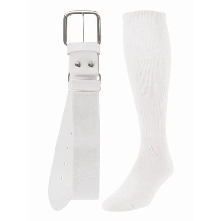 Twin City Baseball Sock & Belt Combo White Medium