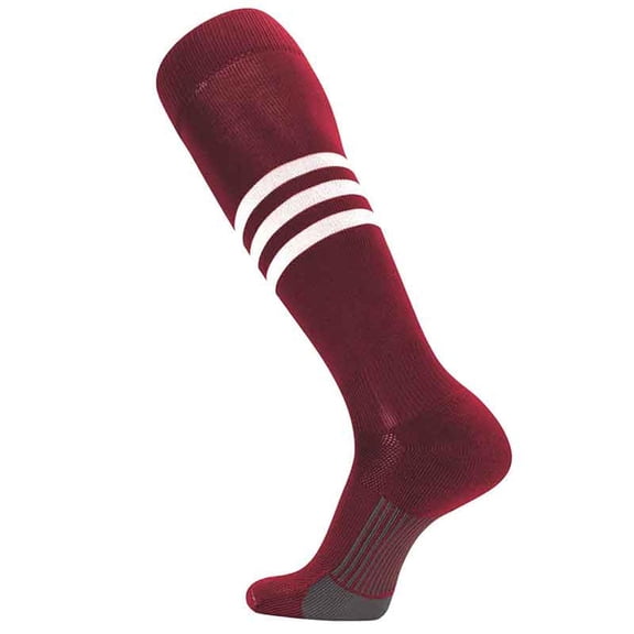 TCK Performance Baseball/Softball Socks (Cardinal/White, X-Large)