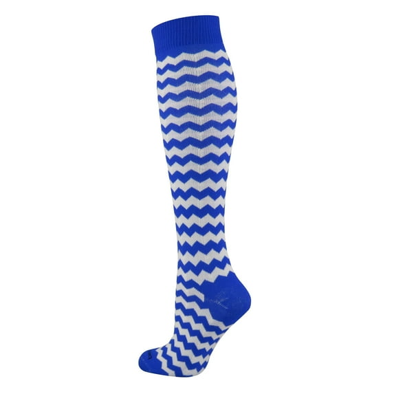 Twin City Krazisox Chevron Socks - Royal White