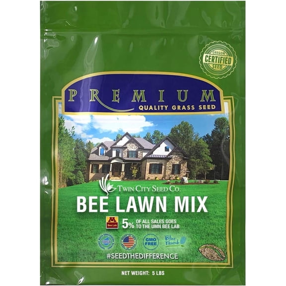 Twin City Seed Co. Bee Lawn Mix, Grass & Flower Mixture, 5 lb Bag