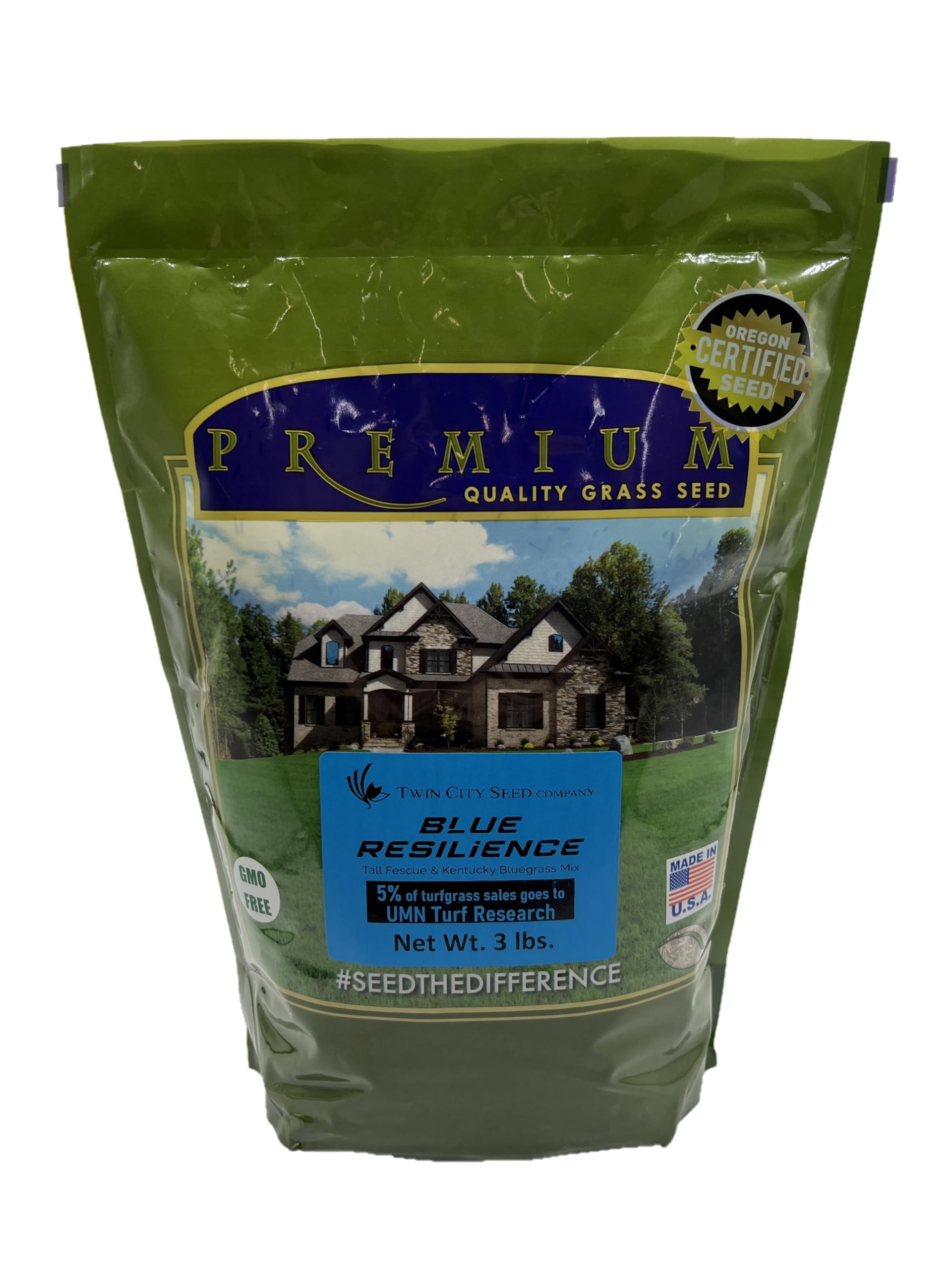 Twin City Seed Co. Blue Resilience, Tall Fescue & Kentucky Bluegrass Mixture, 3 lb Bag